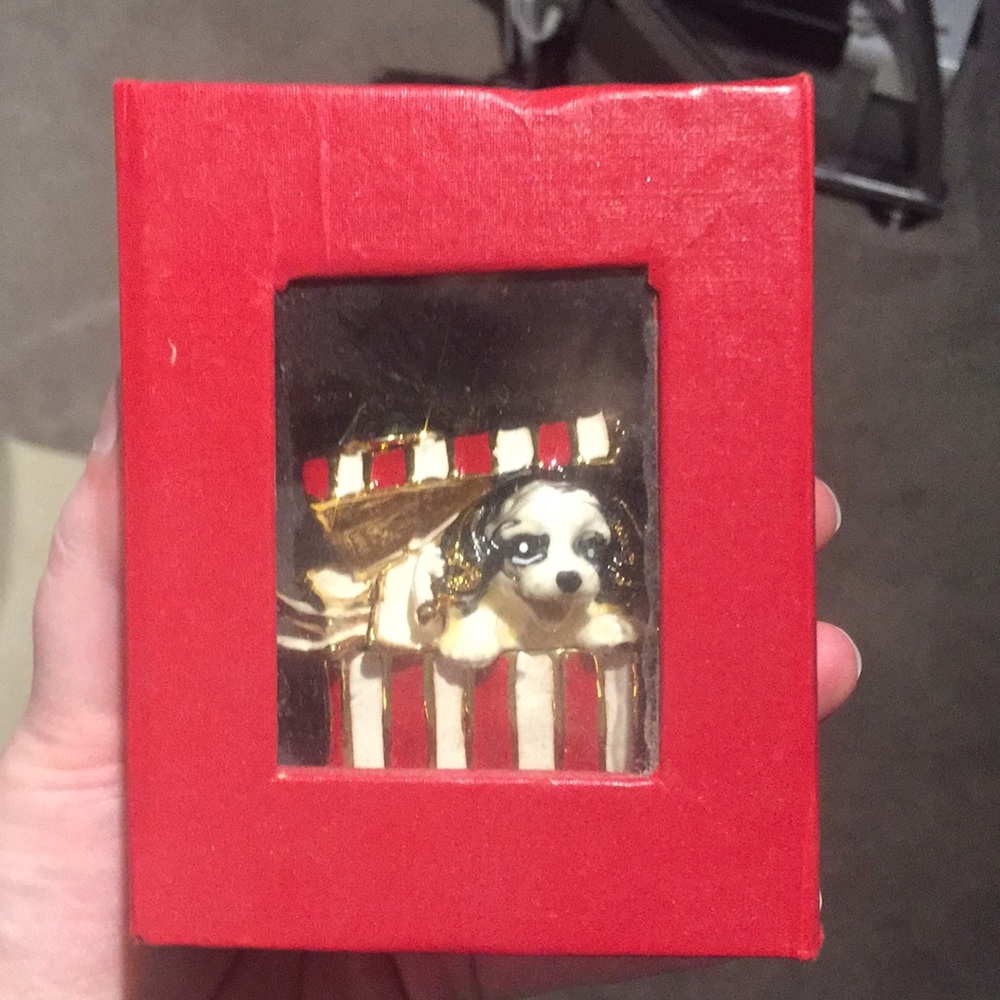 Holiday Themed Spaniel Trinket Box